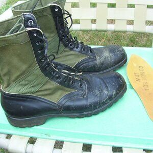 Vintage US Vietnam Era Jungle Combat Boots Size 12 N GOOD+ 1966 ERA